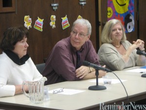 Leslie Meier, Steve Liskow and Carole Shmurak at the Enfield Public Library