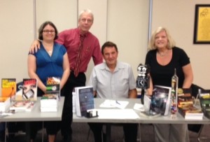 Cori Arnold, Steve Liskow, Chuck Miceli and Carole Shmurak at the Avon Public Library